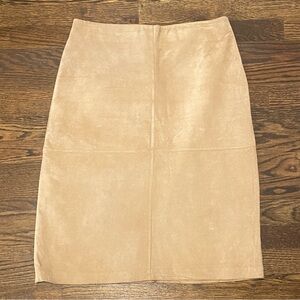 Vintage Brooks 346 Tan Leather Midi Skirt